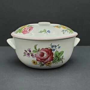 Spode Marlborough Sprays 1 Quart Round Covered Casserole Baking Dish